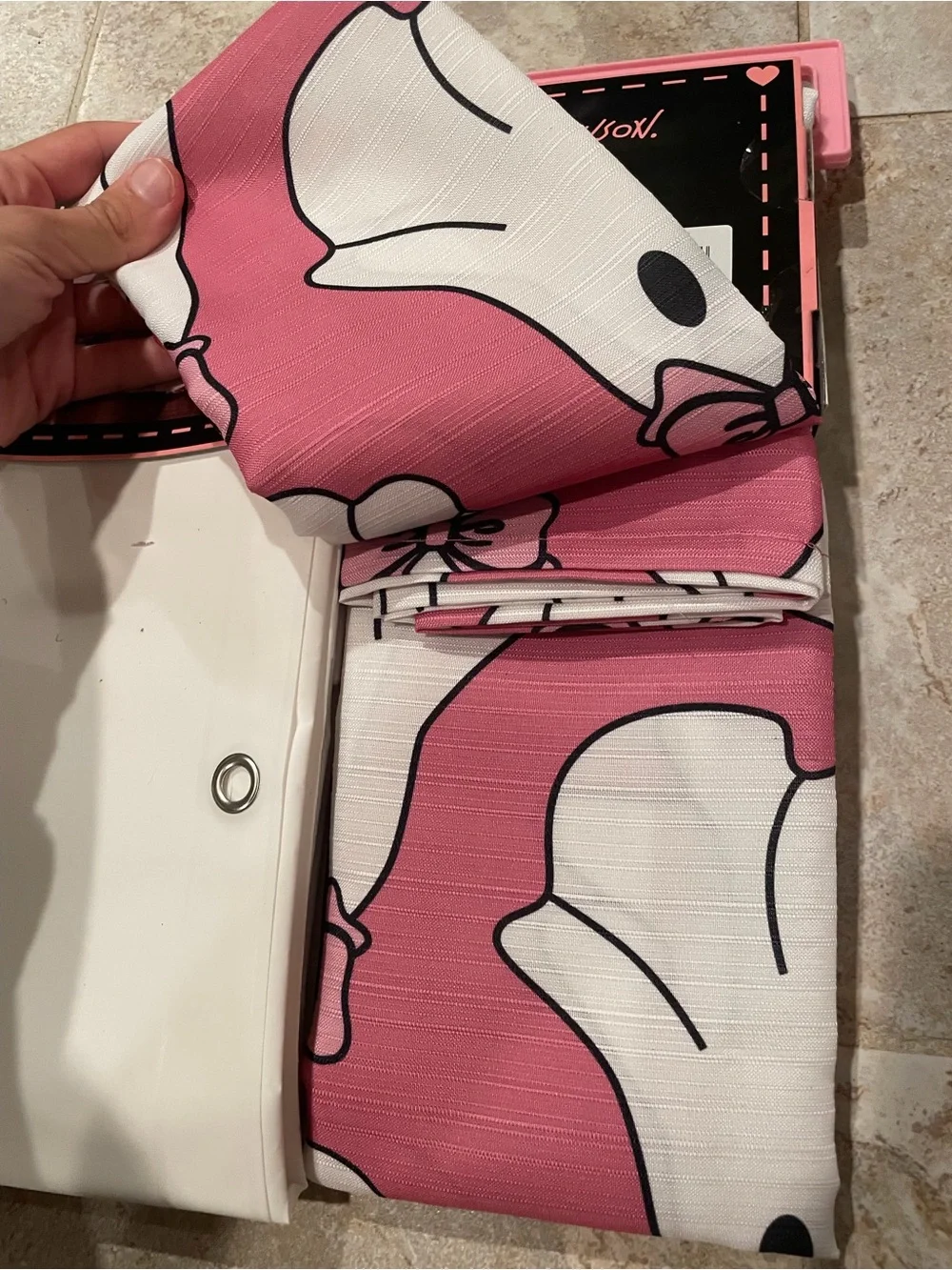 NWT Betsey Johnson Pink Ghost Halloween 14 Piece Shower Curtain Set
